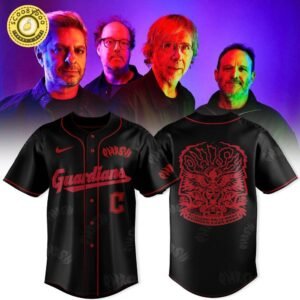 Phish Summer Tour 2025 Baseball Jersey – Guardians Black & Red Concert Jersey