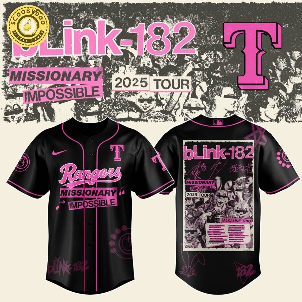 Texas Rangers Blink-182 Missionary Impossible Tour 2025 Jersey Texas Rangers Blink-182 Missionary Impossible Tour 2025 Jersey