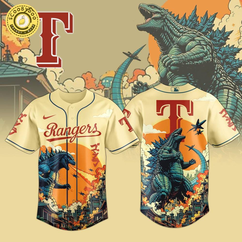 Texas Rangers Special Godzilla Limited Edition Jersey Texas Rangers Special Godzilla Limited Edition Jersey