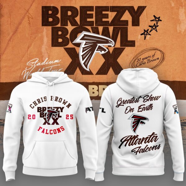 Atlanta Falcons x Chris Brown Breezy Bowl XX White Hoodie