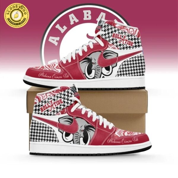 Alabama Crimson Tide AJ1 High Sneakers Shoes For Men And Women
