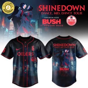 Edmonton Oilers x Shinedown DanceKidDance Tour Merch 2025 Black Jersey