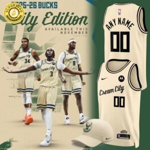 Milwaukee Bucks Nike 2025-26 Cream City Edition Uniform