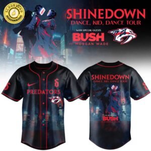 Nashville Predators x Shinedown DanceKidDance Tour Merch 2025 Black Jersey