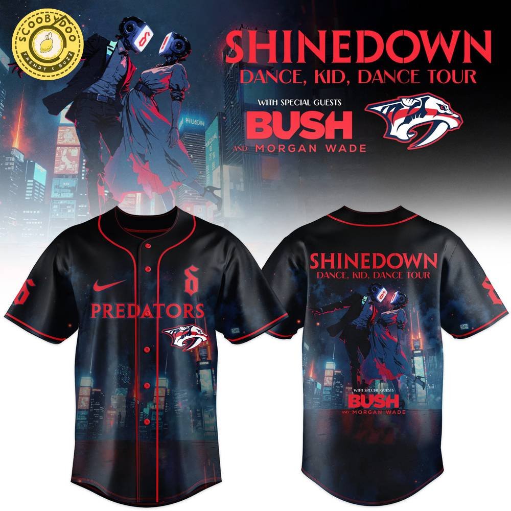 Nashville Predators x Shinedown DanceKidDance Tour Merch 2025 Black Jersey Nashville Predators x Shinedown DanceKidDance Tour Merch 2025 Black Jersey
