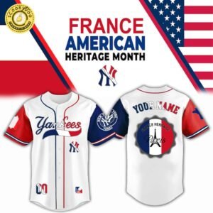 New York Yankees x France Heritage Month Edition-3D Baseball Jersey