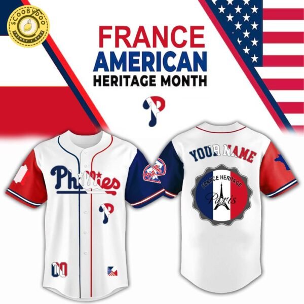 Philadelphia Phillies x France Heritage Month Edition-3D Baseball Jersey