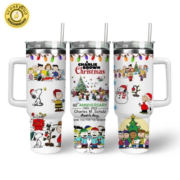 Snoopy Tumbler – Snoopy and Friends – A CHARLIE BROWN CHRISTMAS 60 ANNIVERSARY-40oz Tumbler