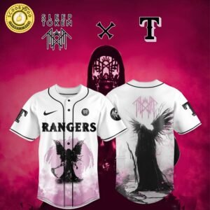 Texas Rangers X Sleep Token: Even in Arcadia Tour Merch White Jersey