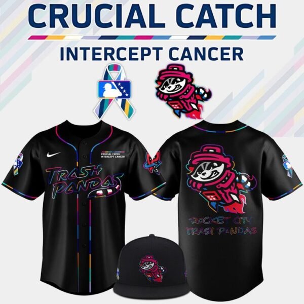 Rocket City Trash Pandas Crucial Catch Intercept Cancer 2025 Jersey