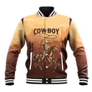 Black Cowboy Take Me Away Baseball Jacket