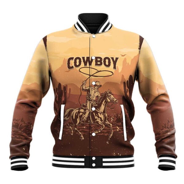 Black Cowboy Take Me Away Baseball Jacket
