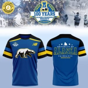 Alaska Nanooks Hockey 100th Anniversary Commemorative T-shirt
