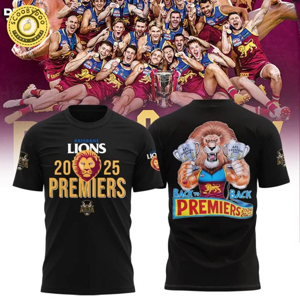 Brisbane Lions ''Back to Back'' AFL 2025 Champions T-Shirt Brisbane Lions ''Back to Back'' AFL 2025 Champions T-Shirt