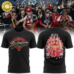 Diablos Rojos del México LMB Bicampeones 2025 Black T-Shirt