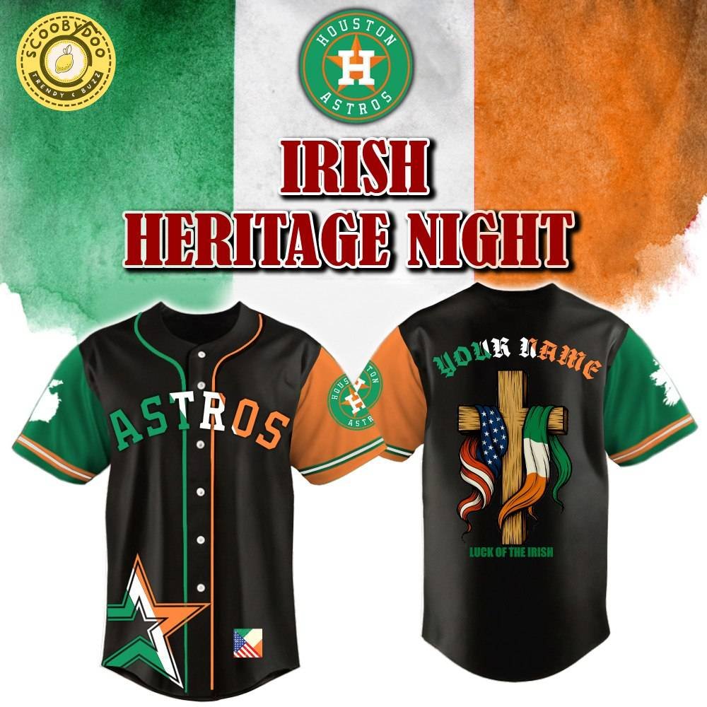 Houston Astros x Irish Heritage Limited Edition-3D Baseball Jersey Houston Astros x Irish Heritage Limited Edition-3D Baseball Jersey
