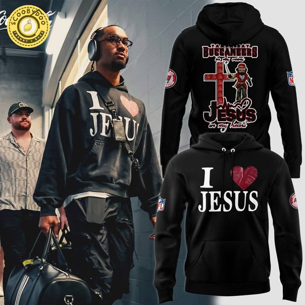 Men's Tampa Bay Buccaneers "I ❤️ Jesus" Hoodie Men's Tampa Bay Buccaneers "I ❤️ Jesus" Hoodie