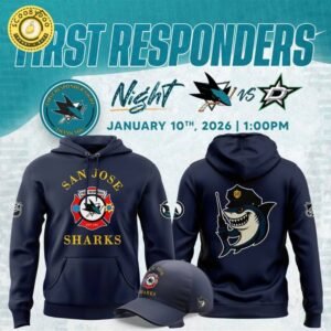 San Jose Sharks 2025 First Responders Night Hoodie (Navy)
