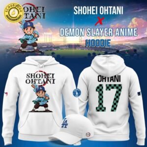 Shohei Ohtani 17 Dodgers x Demon Slayer Anime Hoodie 2025 White