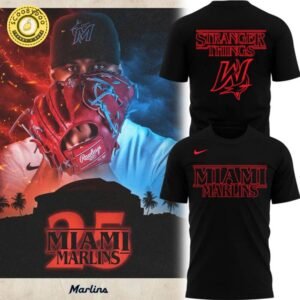 Special New Stranger Things Miami Marlins Logo T-Shirt