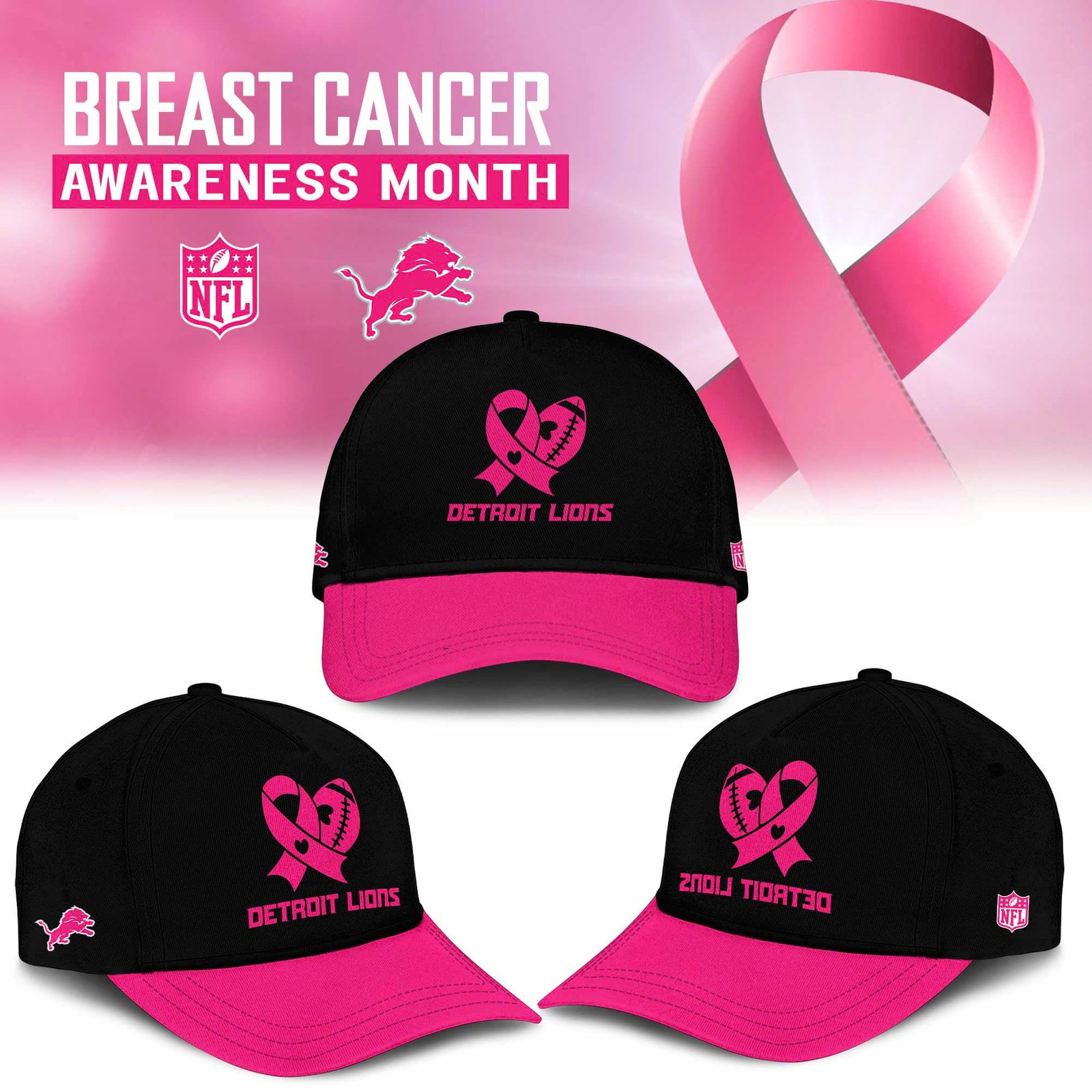 Detroit Lions The Breast Cancer Awareness Month 2025 Limited TShirt Detroit Lions The Breast Cancer Awareness Month 2025 Limited TShirt