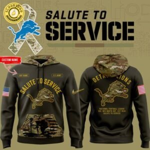 Men’s Camo Detroit Lions 2025 NFL Salute to Service Limited Pullover Hoodie