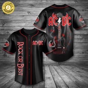 AC/DC Rock or Bust Baseball Jersey – Classic Rock Band Jersey Shirt for Fans