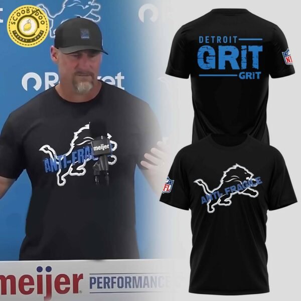 FDan Campbell Detroit Lions Anti- Fragile Black Tshirt