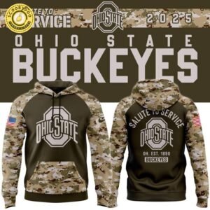 Men’s Nike Ohio State Football Olive/camo 2025 Salute To Service Hoodie
