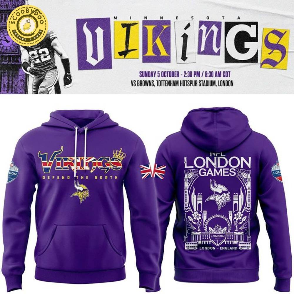 Minnesota Vikings 2025 NFL London game Hoodie Minnesota Vikings 2025 NFL London game Hoodie