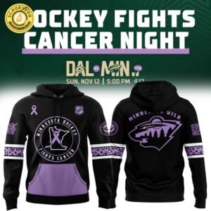 Minnesota Wild 2025 NHL Hockey Fight Cancer Pullover Hoodie