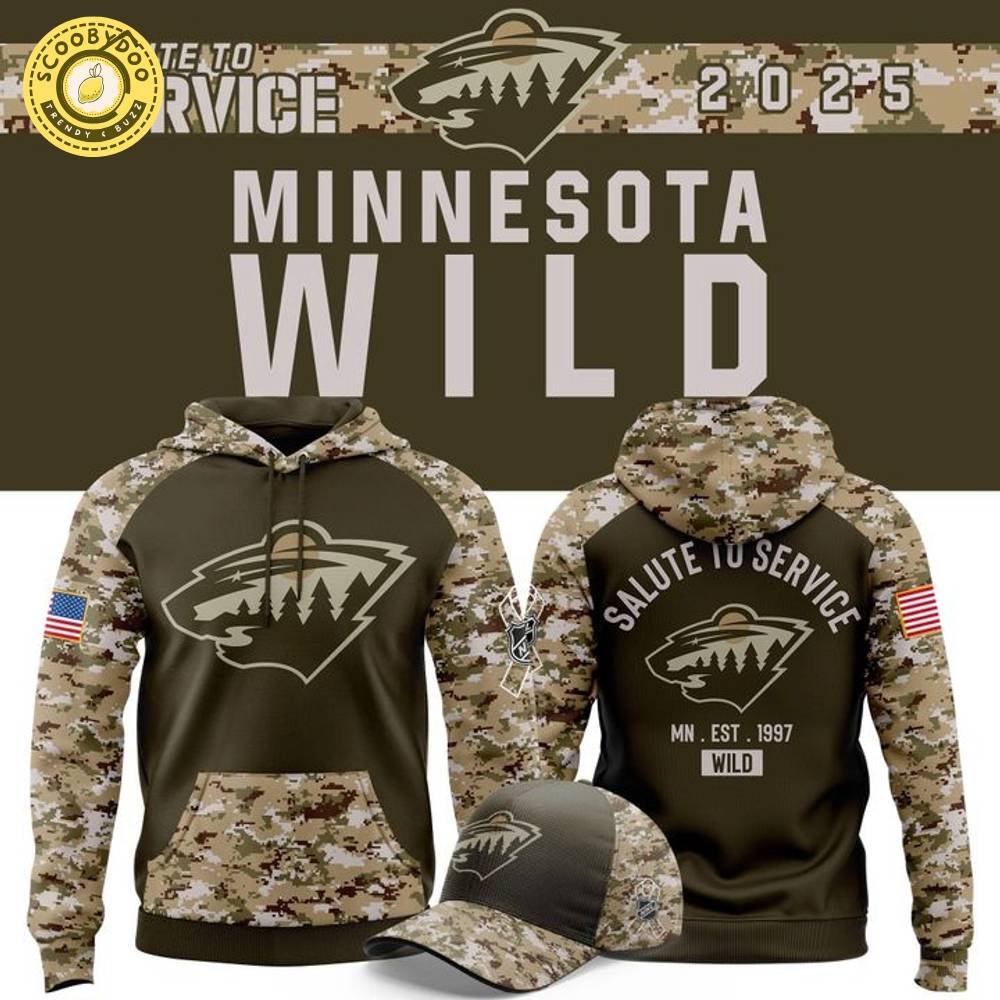 Minnesota Wild Salute to Service 2025 New Hoodie Minnesota Wild Salute to Service 2025 New Hoodie