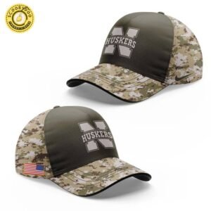 Nebraska Cornhuskers football Nike Olive/Camo 2025 Salute To Service Hoodie