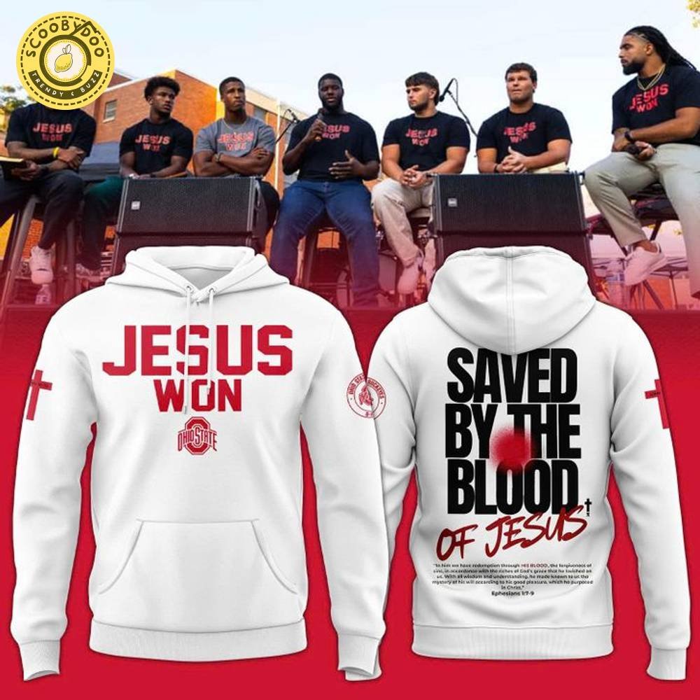 Ohio State Buckeyes Jesus Won White Hoodie Ohio State Buckeyes Jesus Won White Hoodie