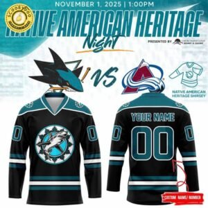 San Jose Sharks 2025 Native American Heritage Night Jersey