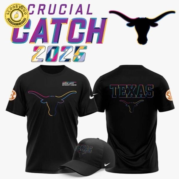 Texas Longhorns Football 2025 Crucial Catch T-shirt