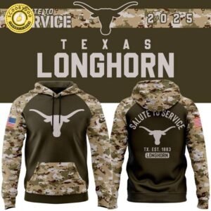 Texas Longhorns Football 2025 Salute To Service Hoodie