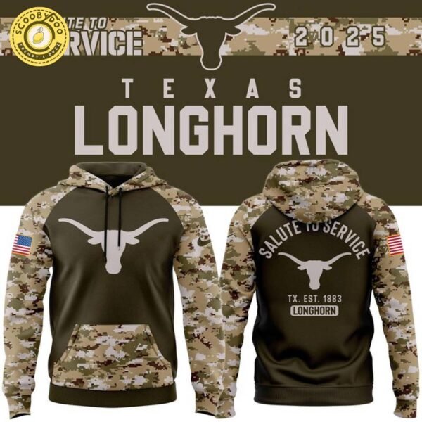 Texas Longhorns Football 2025 Salute To Service Hoodie