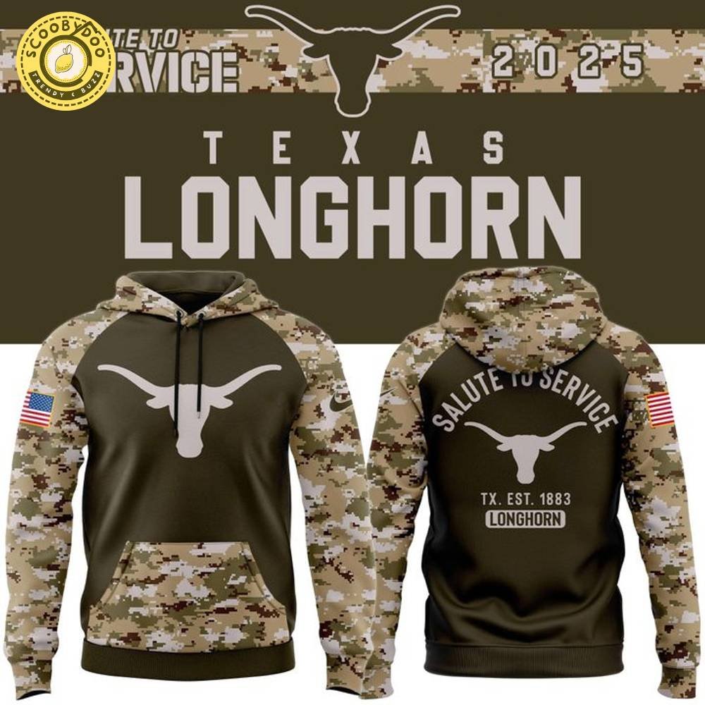 Texas Longhorns Football 2025 Salute To Service Hoodie Texas Longhorns Football 2025 Salute To Service Hoodie